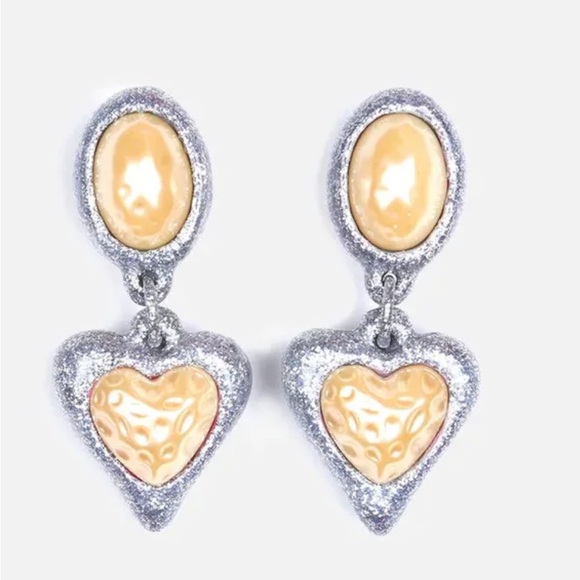 Julietta Night Fever Earrings, Silver Glitter - Picture 2 of 6